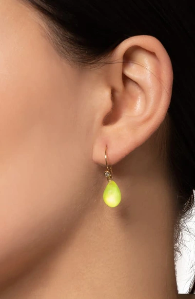 Shop Alexis Bittar Teardrop Earrings In Neon Yellow