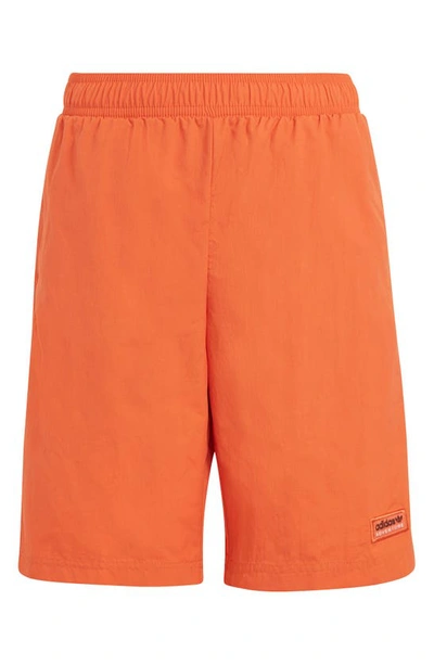 Shop Adidas Originals Kids' Adventure Recycled Nylon Shorts In Craft Orange