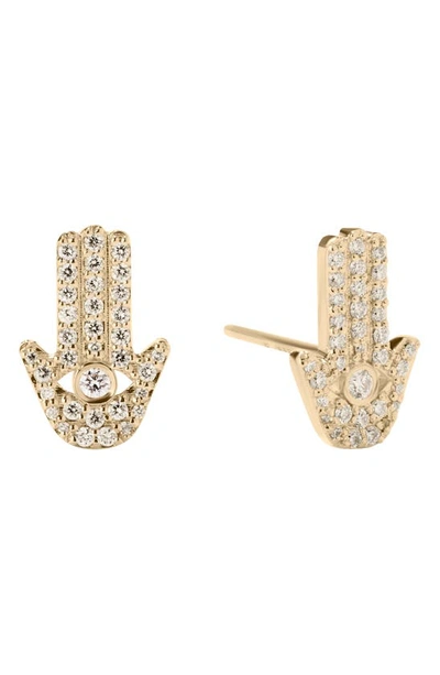 Shop Lana Hamsa Diamond Stud Earrings In Yellow