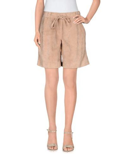 Victoria Beckham Leather Pant In Beige