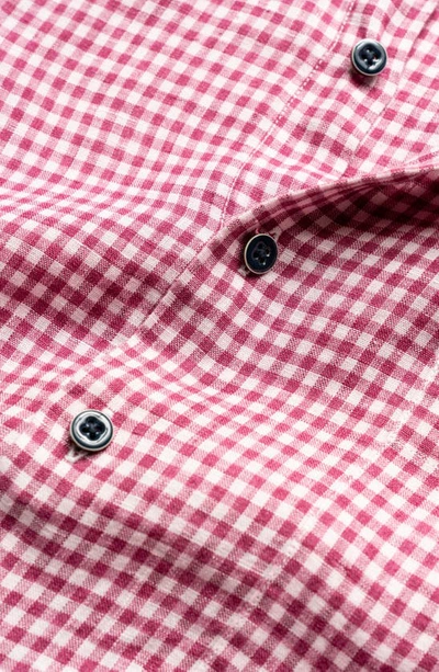 Rodd & Gunn Dunsaddle Check Short Sleeve Linen Button-up Shirt In Garnet