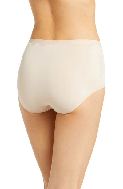 Shop Wacoal Understated Cotton Blend Briefs In Sand