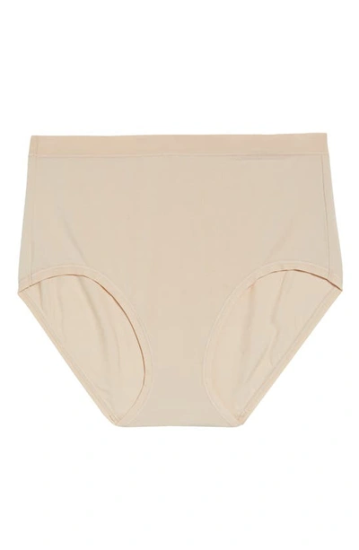 Shop Wacoal Understated Cotton Blend Briefs In Sand