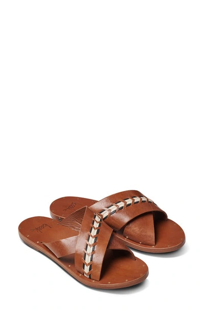 Shop Beek Crisscross Slide Sandal In Tan/ Tan