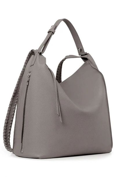 Shop Allsaints Kita Convertible Leather Backpack In Storm Grey