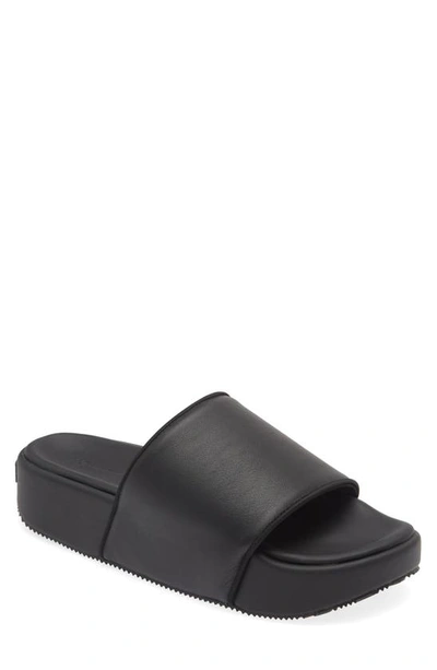 Shop Y-3 Slide Sandal In Black/ Black/ Black