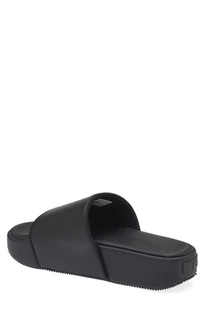 Shop Y-3 Slide Sandal In Black/ Black/ Black