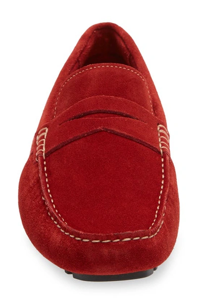Shop Nordstrom Driving Penny Loafer In Red Suede