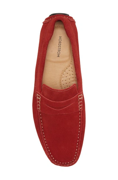 Shop Nordstrom Driving Penny Loafer In Red Suede