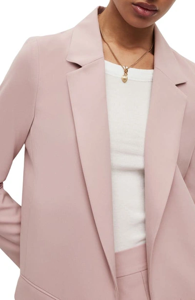 Allsaints Womens Aleida Open-front Stretch-woven Blazer Mauve Chalk Pi In Pale Orchid Pink