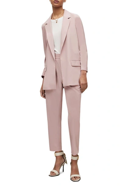 Allsaints Womens Aleida Open-front Stretch-woven Blazer Mauve Chalk Pi In Pale Orchid Pink