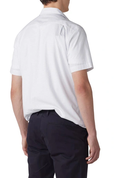 Rodd & Gunn Beethams Original Fit Dot Print Short Sleeve Button-up Shirt In Snow