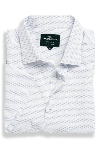Rodd & Gunn Beethams Original Fit Dot Print Short Sleeve Button-up Shirt In Snow