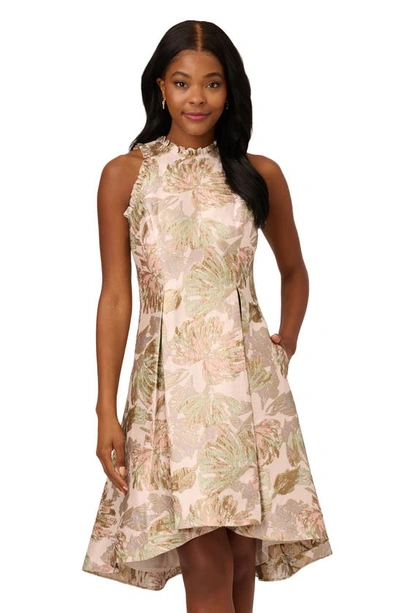 Adrianna papell jacquard clearance fit and flare dress
