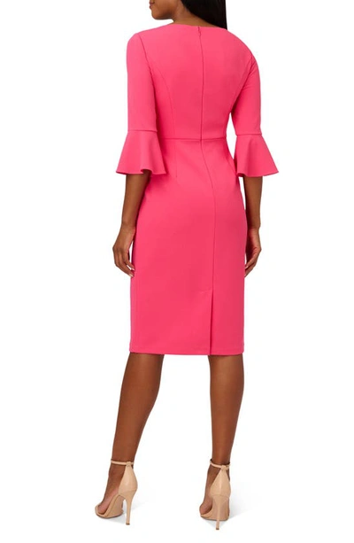 Shop Adrianna Papell Tie Front Sheath Dress In Camellia
