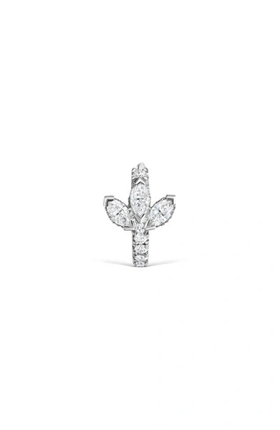 Shop Maria Tash Diamond Lotus Eternity Hoop Earring In White Gold