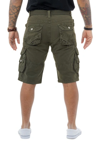 X-ray Belted Bermuda Cargo Shorts In Olive