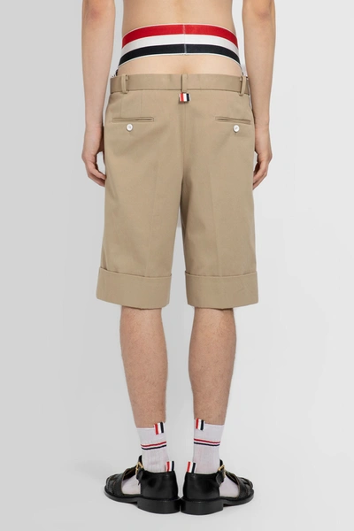 Shop Thom Browne Man Beige Shorts