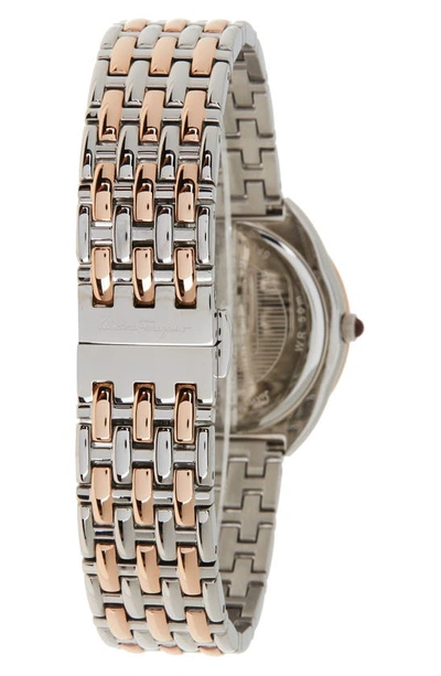 Shop Ferragamo Cuir Two-tone Bracelet Watch, 34mm In Two Tone