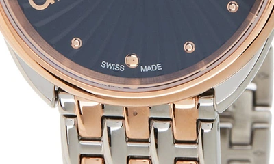 Shop Ferragamo Cuir Two-tone Bracelet Watch, 34mm In Two Tone