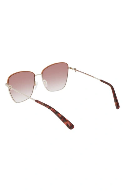Longchamp Amazone 59mm Rectangle Sunglasses In Gold/ Caramel