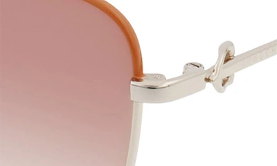 Longchamp Amazone 59mm Rectangle Sunglasses In Gold/ Caramel