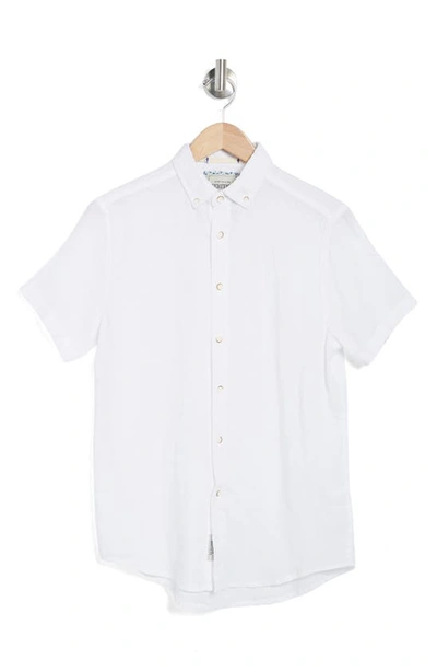 Shop Report Collection Short Sleeve Linen Shirt In White