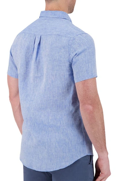 Shop Report Collection Short Sleeve Linen Shirt In Chambray