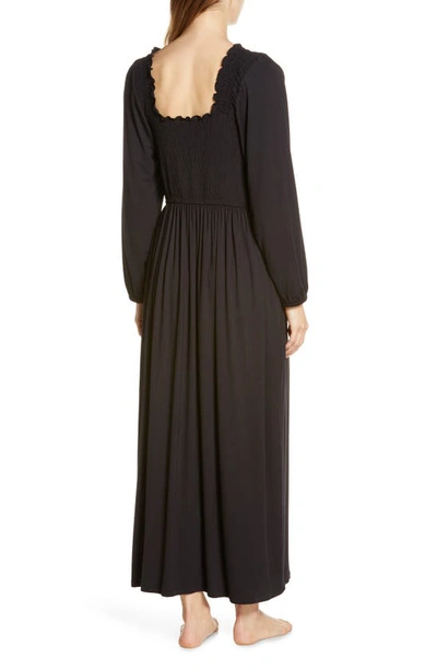 Shop Nordstrom Moonlight Eco Long Sleeve Nightgown In Black