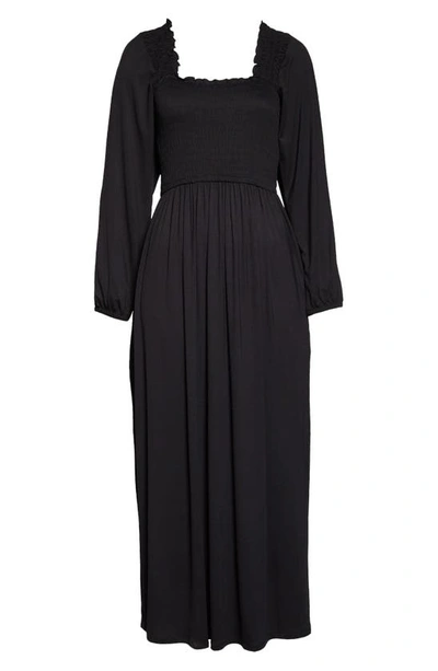 Shop Nordstrom Moonlight Eco Long Sleeve Nightgown In Black