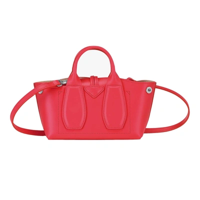Shop Longchamp Leather Roseau Leather Tote Crossbody Bag In Red