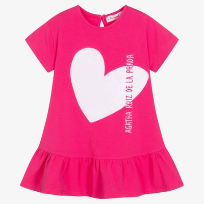 Shop Agatha Ruiz De La Prada Girls Pink & White Heart Logo Dress