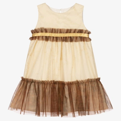 Shop Alviero Martini Girls Beige & Gold Geo Map Dress