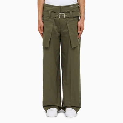 Shop Bluemarble | Military Trousers With Belt In Green