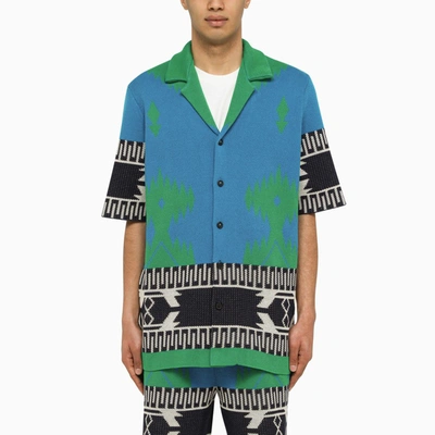 Shop Alanui | Icon Blue/green Pique Shirt