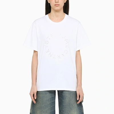 Shop Stella Mccartney White T-shirt With Diamond Logo