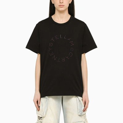 Shop Stella Mccartney Black T-shirt With Diamond Logo