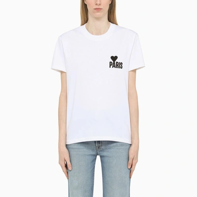 Shop Ami Alexandre Mattiussi Ami Paris | Paris Ami De Coeur White T-shirt