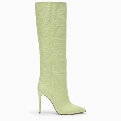 Shop Paris Texas | Lime Boots With Crocodile Print In Green