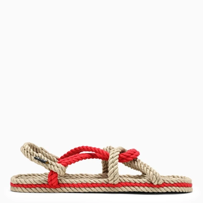 Shop Nomadic State Of Mind | Beige/red Mountain Momma Sandals