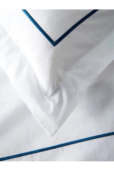 Melange Home Marrow Stripe Cotton Percale Duvet Set In Blue/white