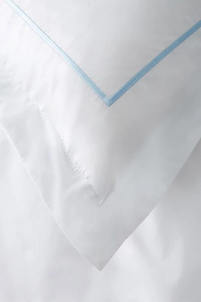 Shop Melange Home Marrow Stripe Cotton Percale Duvet Set In Blue/white