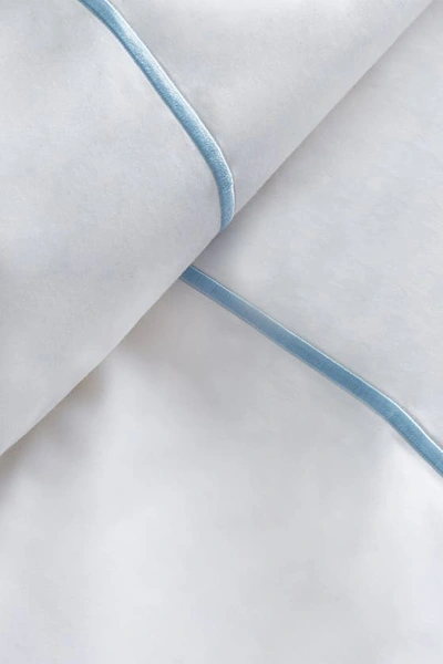 Melange Home Marrow Stripe Cotton Percale Duvet Set In Blue/white