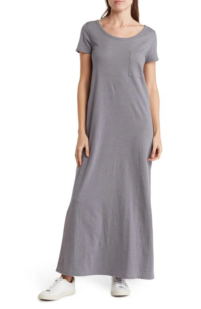 Shop Melrose And Market Maxi T-shirt Dress In Grey Dark Heather