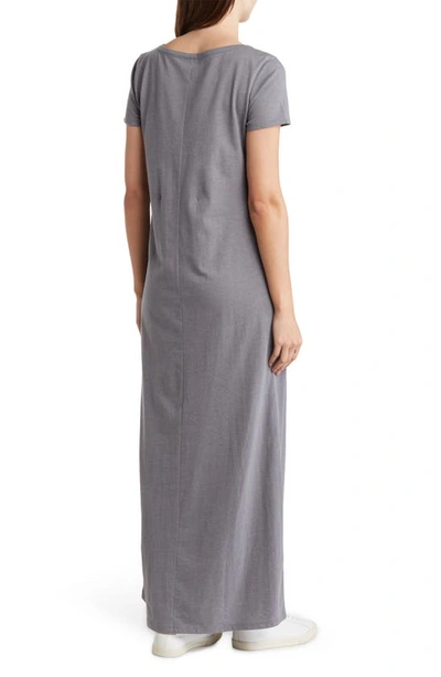 Shop Melrose And Market Maxi T-shirt Dress In Grey Dark Heather