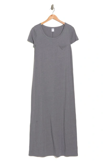 Shop Melrose And Market Maxi T-shirt Dress In Grey Dark Heather