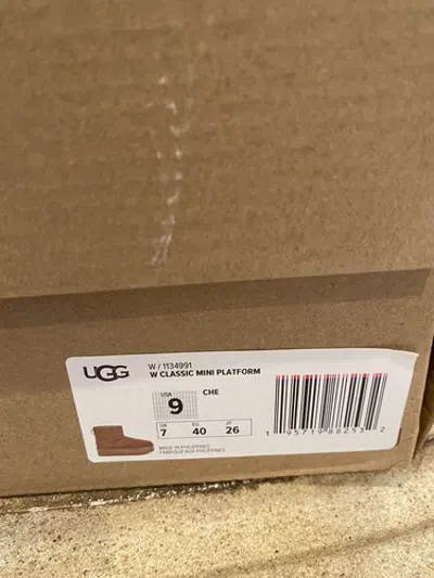 Pre-owned Ugg Classic Mini Chestnut Platform Women's Boots Size 9 Ship Same Day In Brown