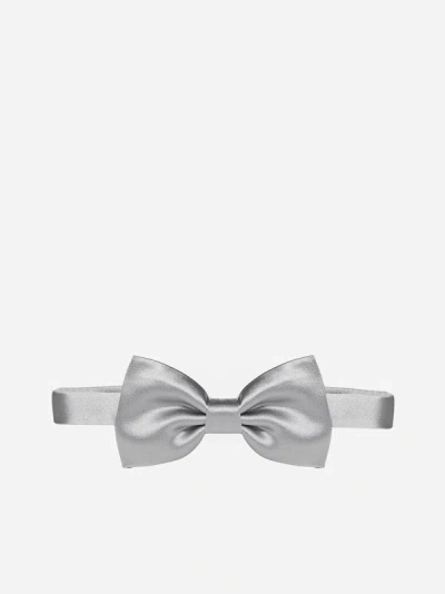 Shop D4.0 Silk Bow-tie In Grey