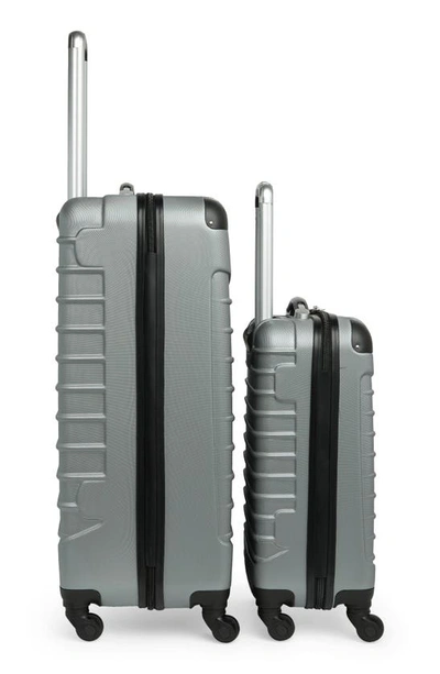 Geoffrey Beene Hardside 2-piece Luggage Set In Silver