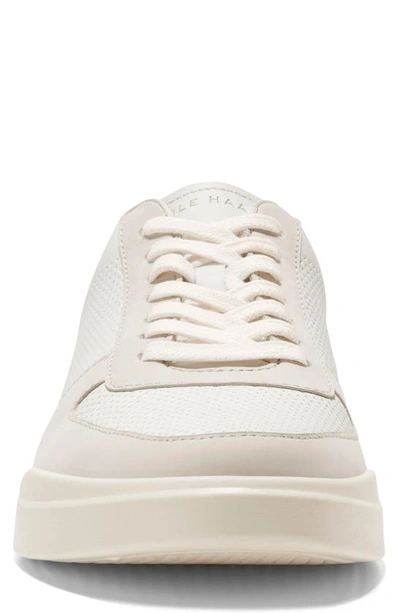 Shop Cole Haan Grand Crosscourt Modern Perforated Sneaker In Ivory/ Silver Birch